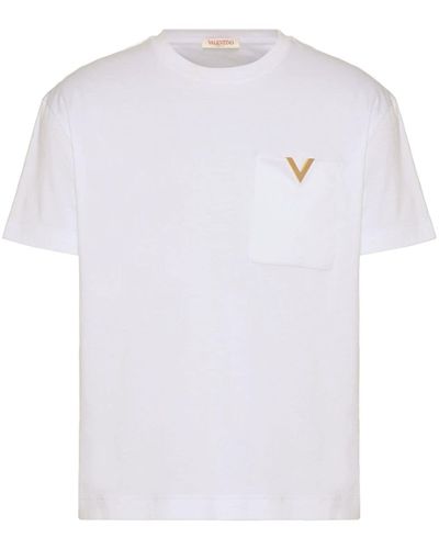 Valentino Garavani T-Shirt mit Logo-Schild - Weiß