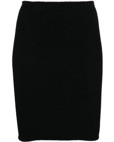 Hunza G Crinkled Bodycon Miniskirt - Black