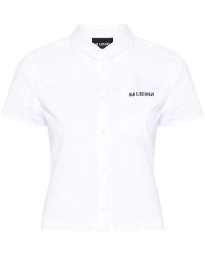 Han Kjobenhavn Logo-embroidered Cotton Shirt - White