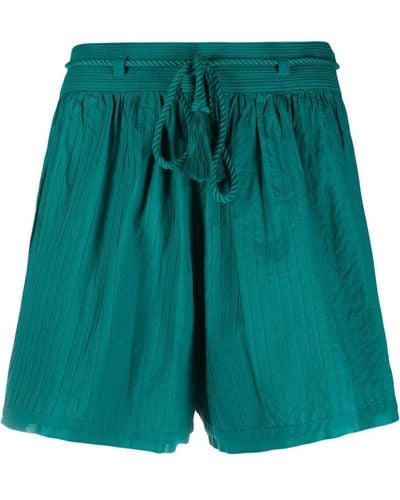 Ulla Johnson Rina High-waisted Cotton Shorts - Green