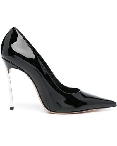 Casadei Superblade 100mm Patent Leather Court Shoes - Black