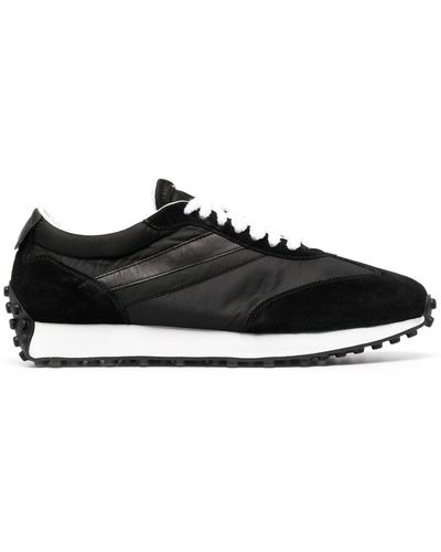 Doucal's Leather-trim Low-top Sneakers - Black