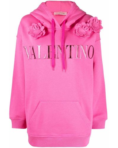 Valentino Hoodie Met Geborduurd Logo - Roze