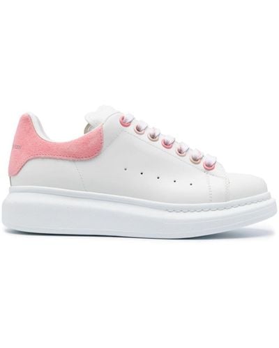 Alexander McQueen White Oversized Sneakers With Pink And Multicolor Details