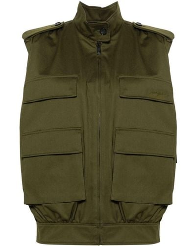 MSGM Gilet en coton à poches cargo - Vert