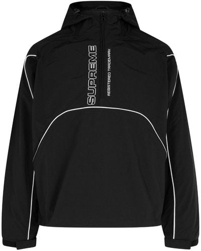 Supreme Paneled Half-zip Pullover Jacket - Black