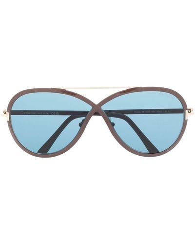 Tom Ford Rickie Round Sunglasses - Blue