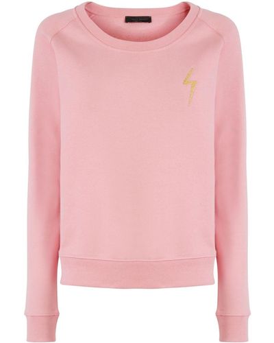 Giuseppe Zanotti Hanane Lightning Bolt-embroidered Sweatshirt - Pink