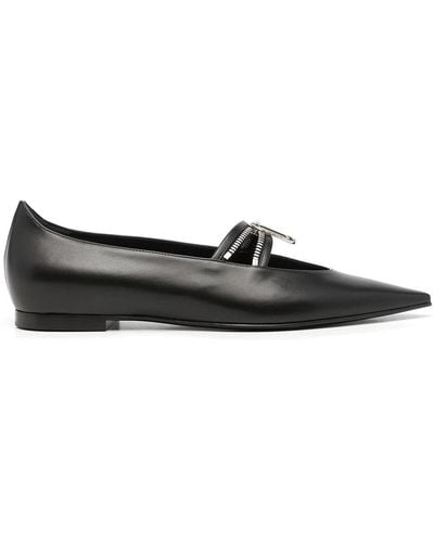 Off-White c/o Virgil Abloh Paperclip-detail Ballerina Shoes - Black