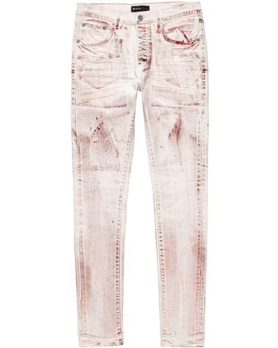 Purple Brand Stained-finish Skinny Jeans - Pink