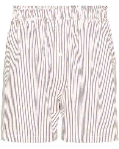 Maison Margiela Striped Cotton Shorts - Pink
