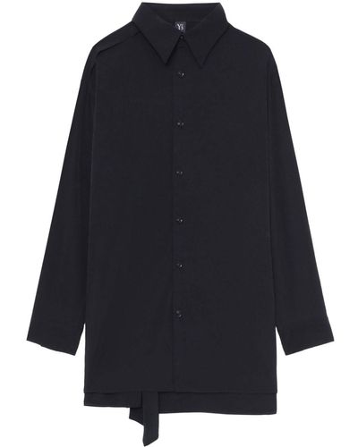 Y's Yohji Yamamoto Straight-point Collar Button-down Shirt - Blue