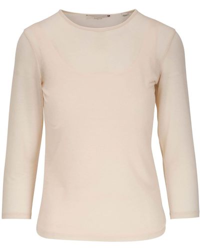 Vince Crew-neck Long-sleeved Top - Natural