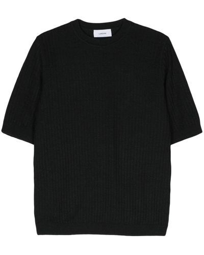 Lardini Ribbed Crew-neck T-shirt - Black