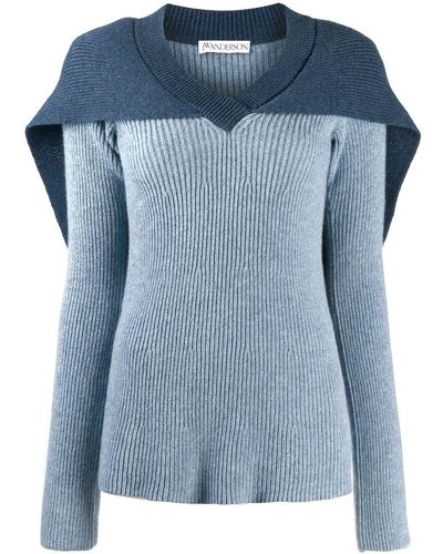JW Anderson Cape Knitted Sweater - Blue