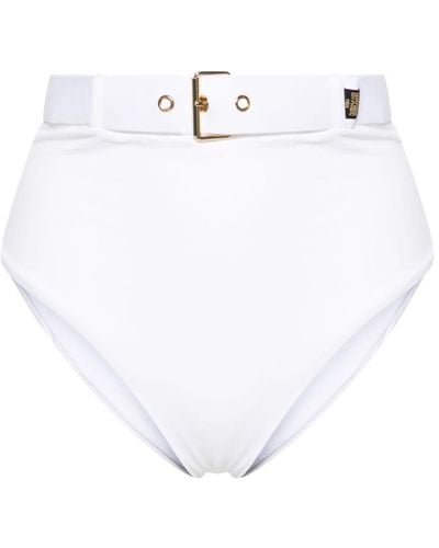 Moschino High-waisted Belted Bikini Bottoms - White