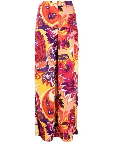 Ba&sh Naomie Floral-print Wide-leg Pants - Red