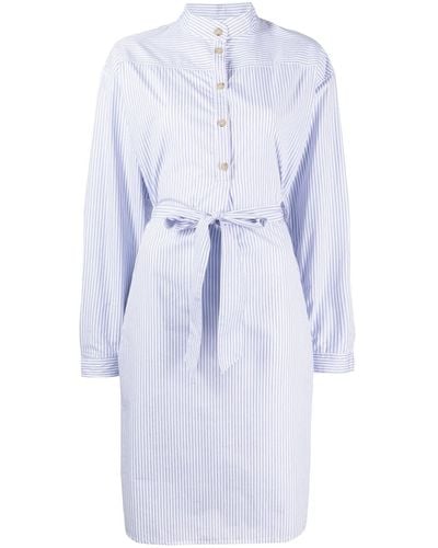 Bonpoint Stripe Shirt Midi Dress - Blue