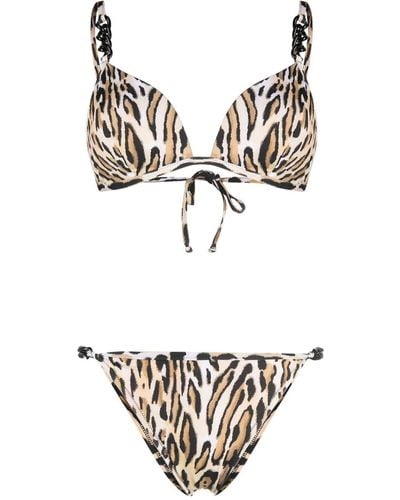 Moschino Animal-print Embellished Bikini Set - White