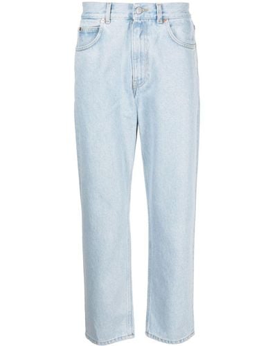 Martine Rose Cropped-Jeans mit Logo-Print - Blau