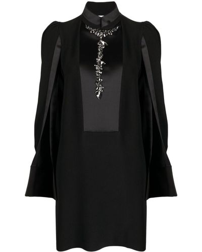 Dice Kayek Crystal-embellished Panelled Minidress - Black