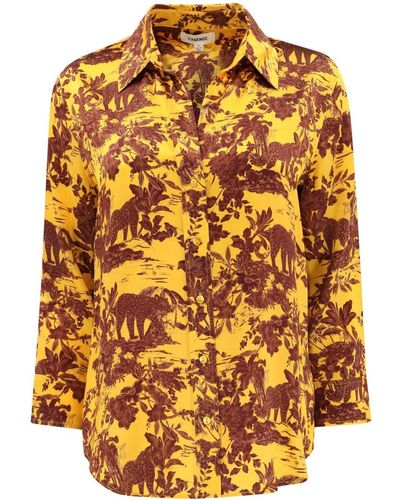 L'Agence Dani Graphic-print Silk Shirt - Orange