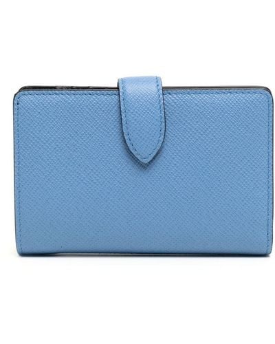 Smythson Leather Cardholder Wallet - Blue