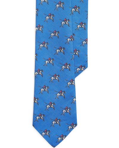 Polo Ralph Lauren Patterned-jacquard Linen Tie - Blue