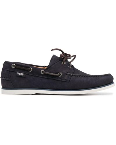 Hackett Contrast Sole Boat Shoes - Blue