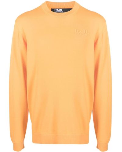 Karl Lagerfeld Logo-print Crew-neck Sweater - Orange