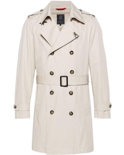 Fay Double-breasted Belted Trench Coat - Natural