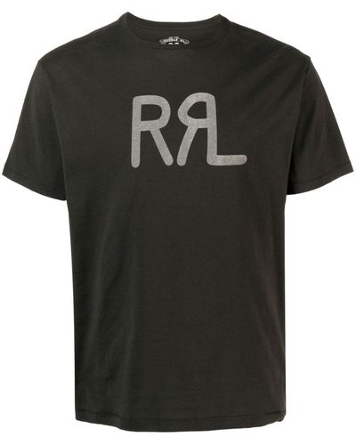 RRL ロゴ Tシャツ - ブラック