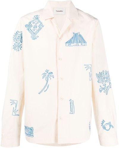 Nanushka Embroidered-design Long-sleeve Shirt - White
