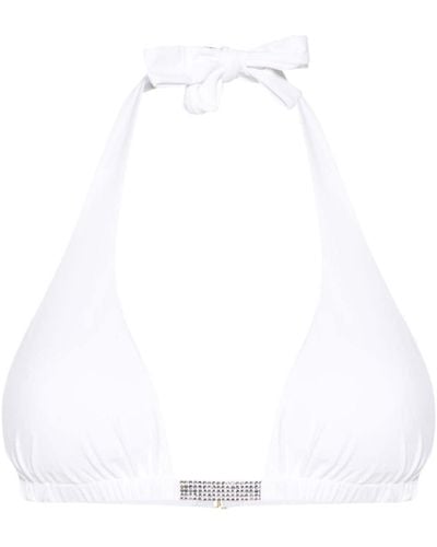 Fisico Crystal-embellished Bikini Top - White
