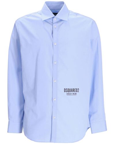 DSquared² Logo-print Cotton Shirt - Blue