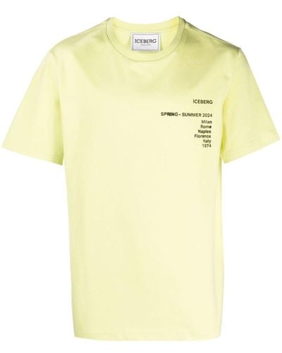 Iceberg T-shirt en coton à texte imprimé - Jaune