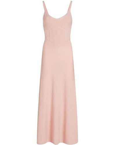 Karl Lagerfeld Strappy Knitted Midi Dress - Pink