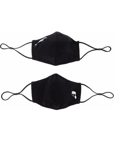 Karl Lagerfeld K/protect Ikonik Set Of Two Face Masks - Black