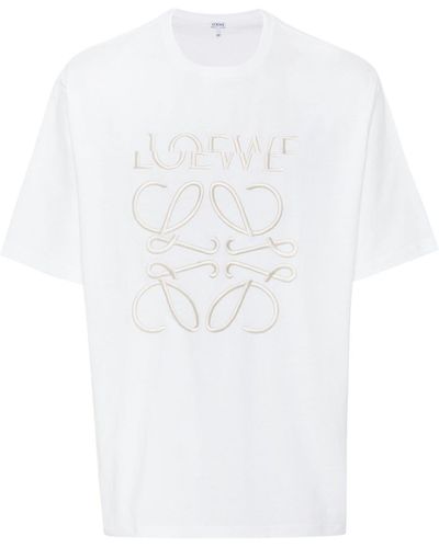 Loewe T-Shirt mit Anagram-Stickerei - Weiß