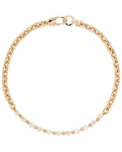 Lizzie Mandler 18kt Yellow Gold Éclat Diamond Micro Chain Bracelet - White