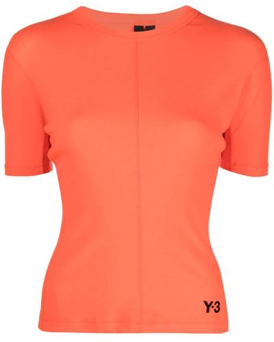Y-3 Logo Organic Cotton T-shirt - Orange