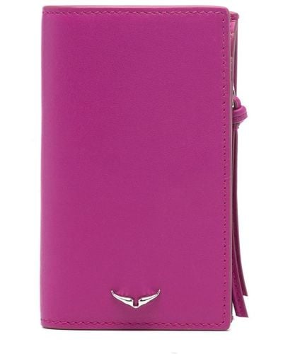 Zadig & Voltaire Compact Eternal Leather Cardholder - Purple