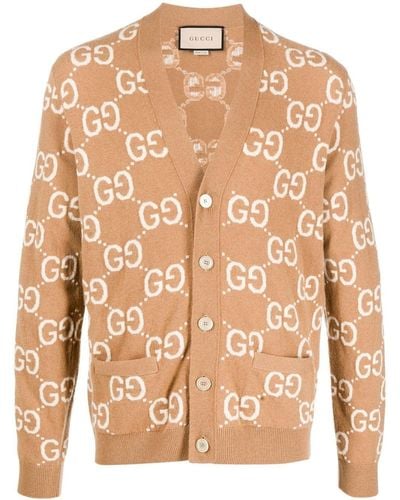 Gucci Cardigan boutonné à motif GG - Neutre