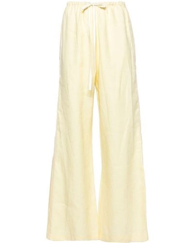Forte Forte Linen Palazzo Trousers - Yellow