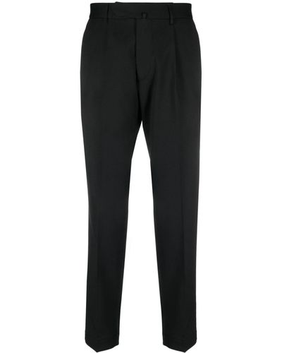 Dell'Oglio Pleated Tapered Trousers - Black