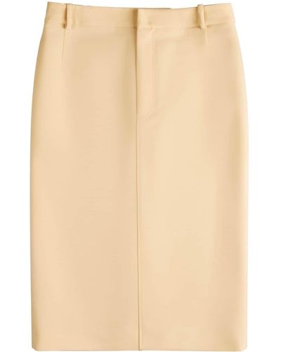 Tod's High-waisted Cotton Midi Skirt - Natural