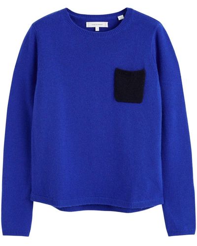 Chinti & Parker One Pocket Pullover mit rundem Ausschnitt - Blau