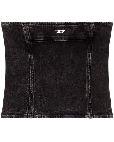 DIESEL Schulterfreies De-Ville-D Denim-Top - Schwarz