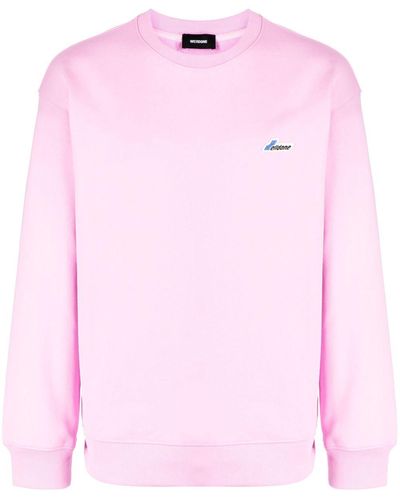 we11done Sweater Met Logopatch - Roze