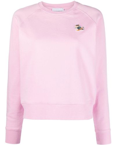 Maison Kitsuné Sweatshirt mit Chillax Fox-Patch - Pink